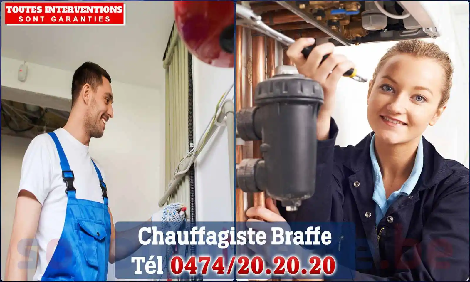 Chauffagiste agréé à Braffe 7604