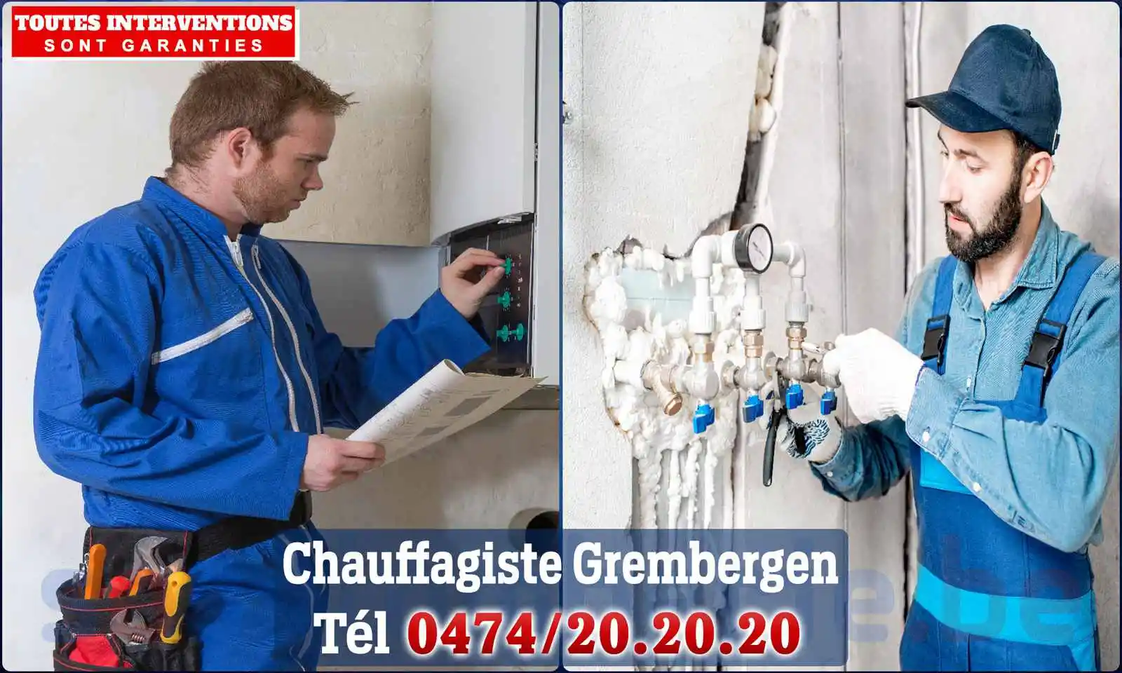 Chauffagiste agréé à Grembergen 9200