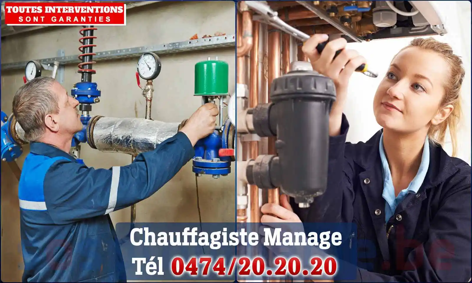 Chauffagiste agréé à Manage 7170