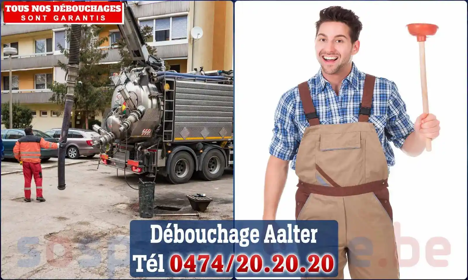 Débouchage canalisation Aalter - SOS Plomberie