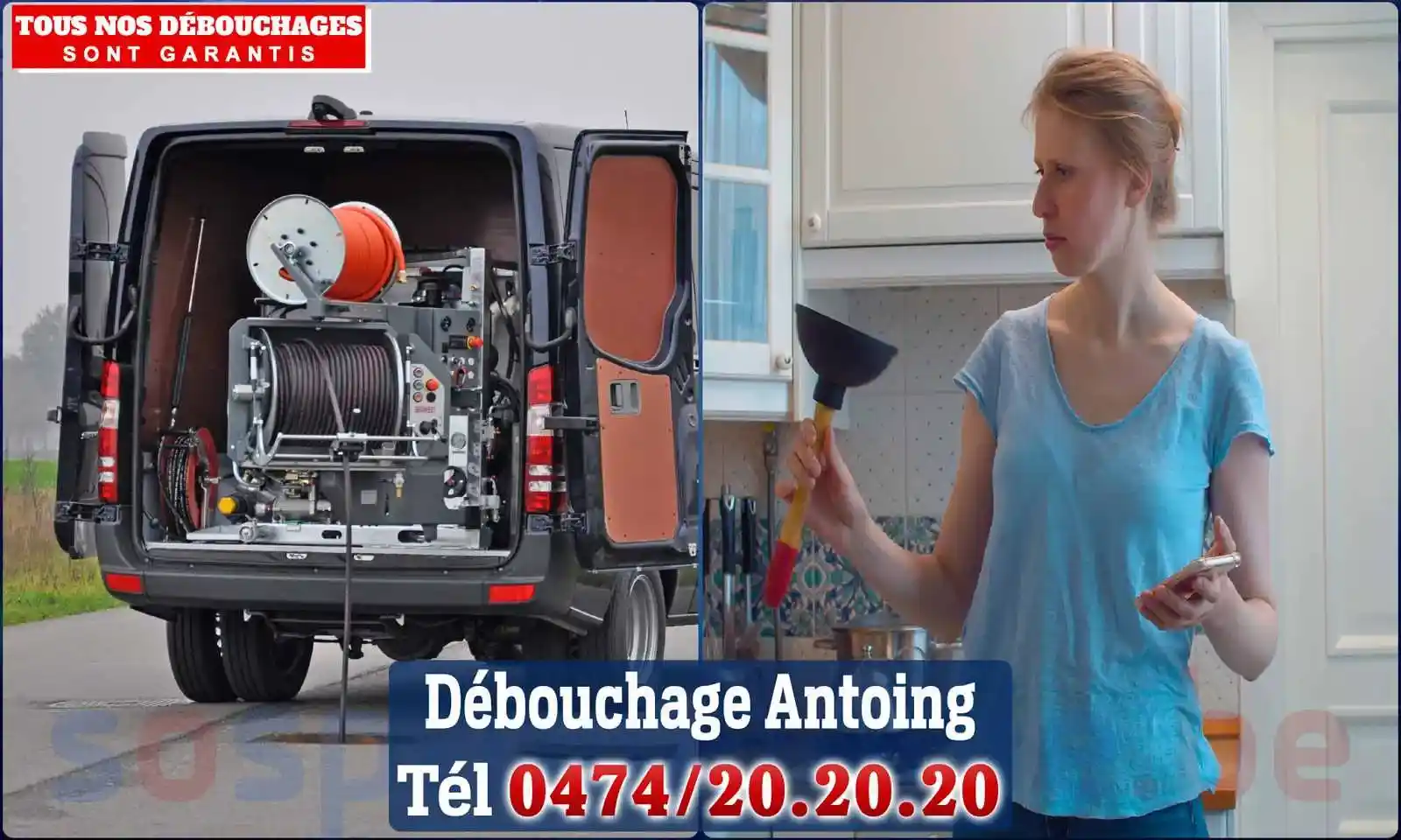 Débouchage canalisation Antoing - SOS Plomberie