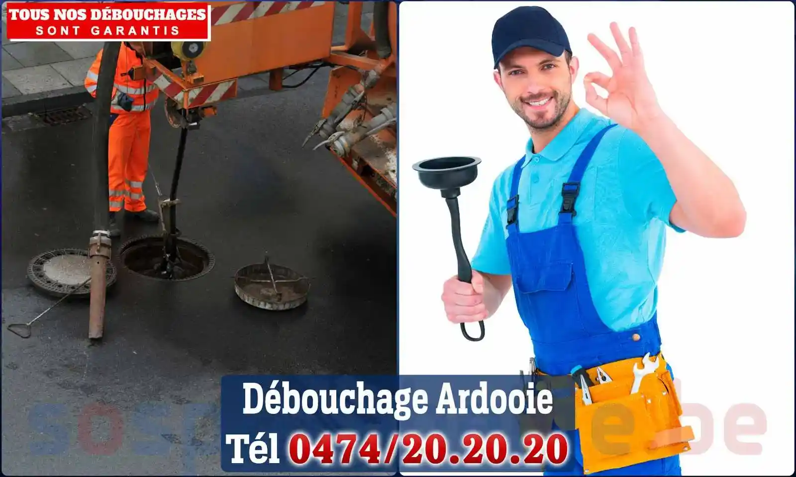 Débouchage canalisation Ardooie - SOS Plomberie