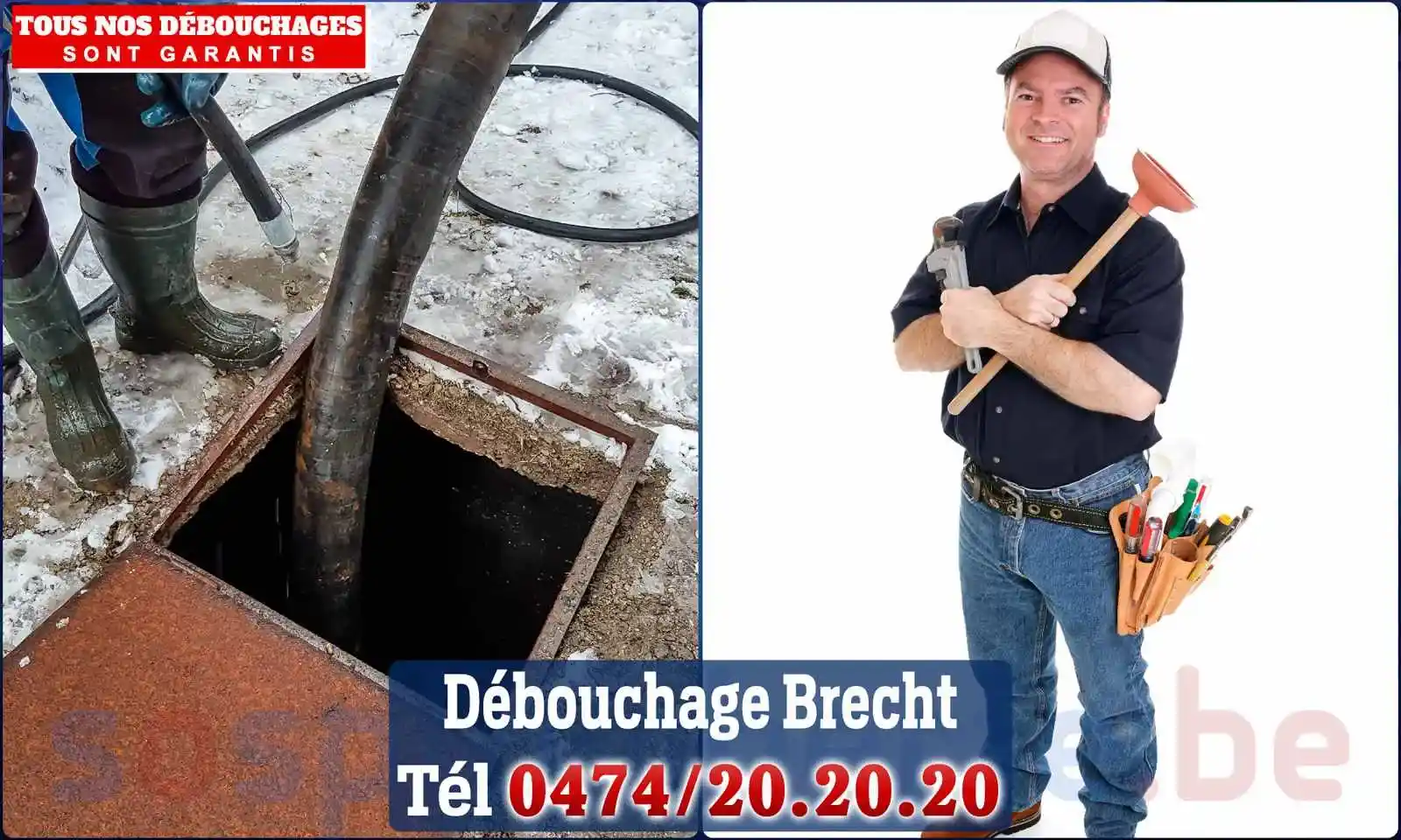 Débouchage canalisation Brecht - SOS Plomberie
