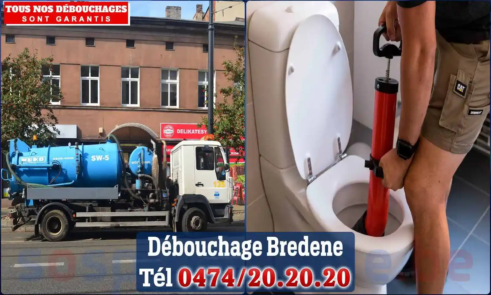 Débouchage canalisation Bredene - SOS Plomberie