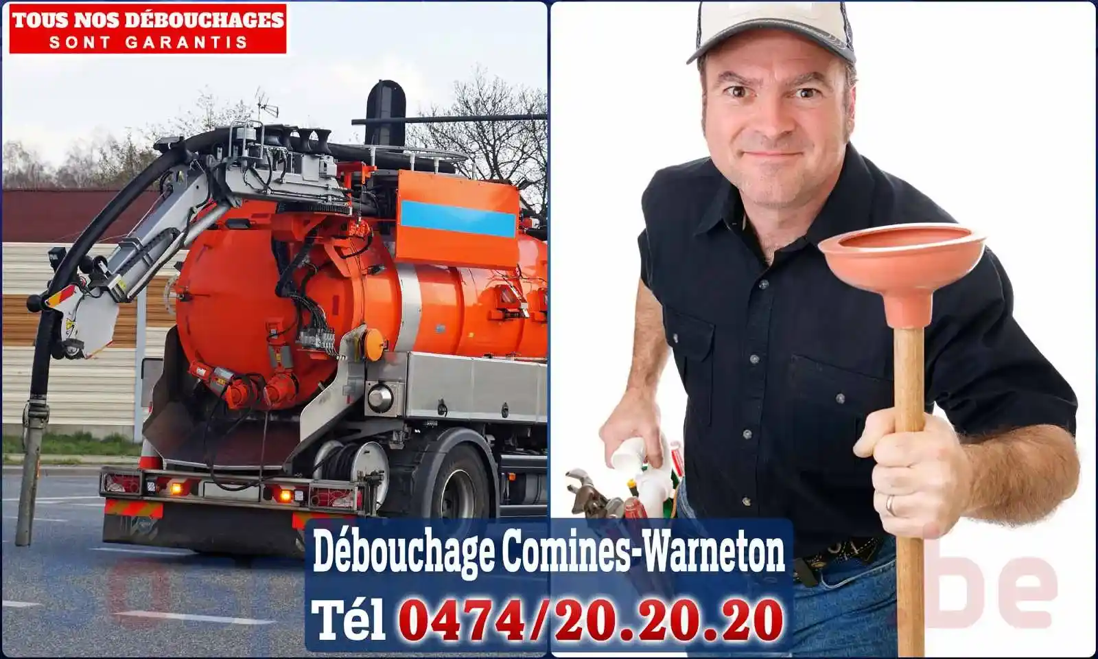Débouchage canalisation Comines-Warneton - SOS Plomberie