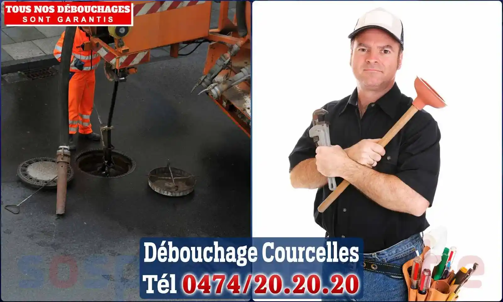 Débouchage canalisation Courcelles - SOS Plomberie
