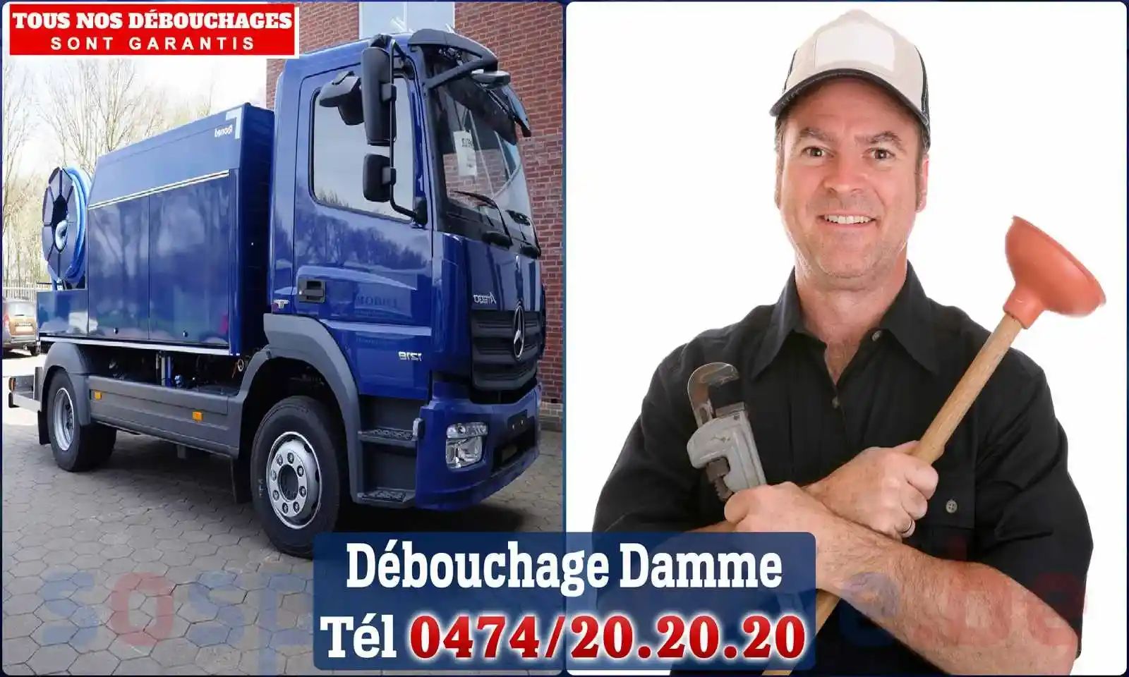 Débouchage canalisation Damme - SOS Plomberie