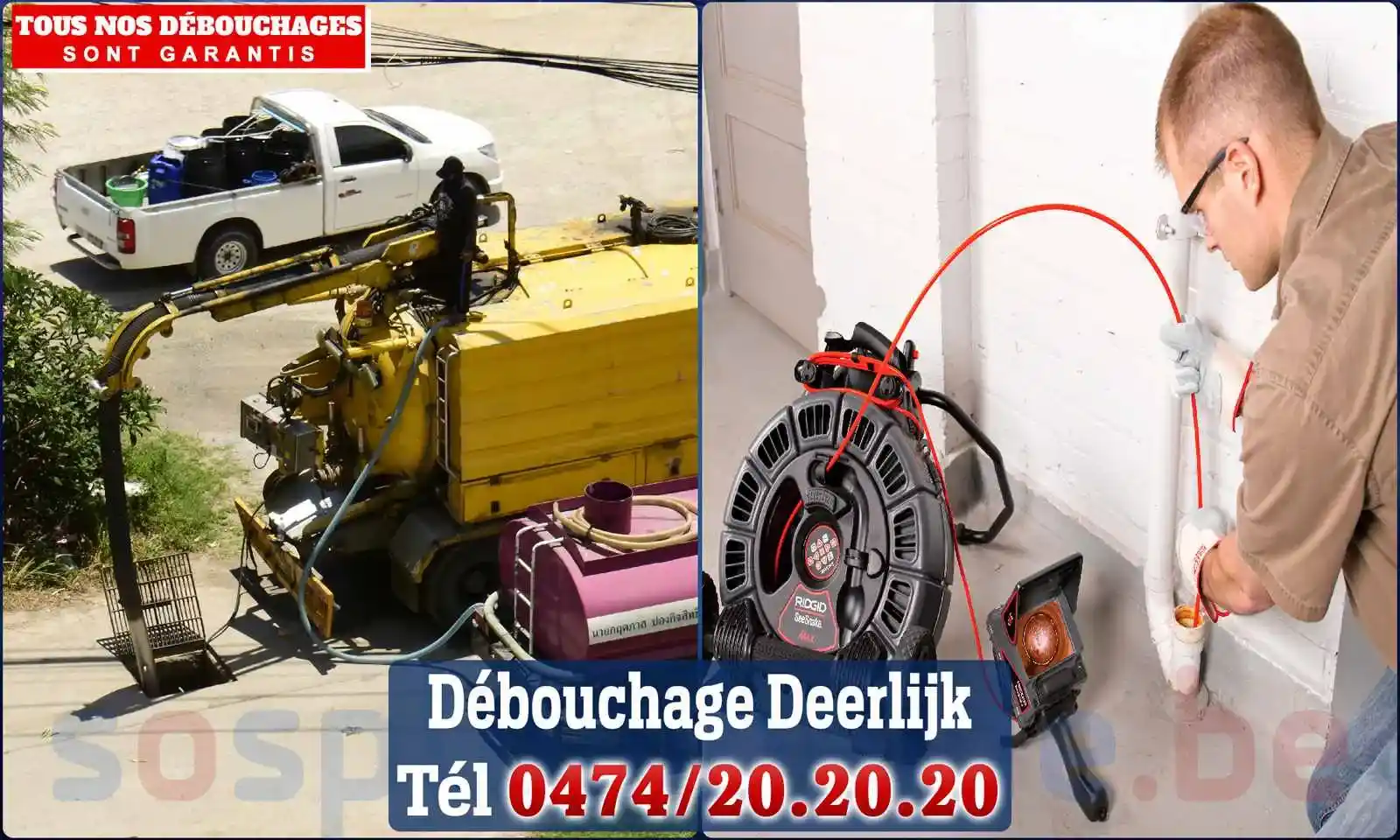 Débouchage canalisation Deerlijk - SOS Plomberie