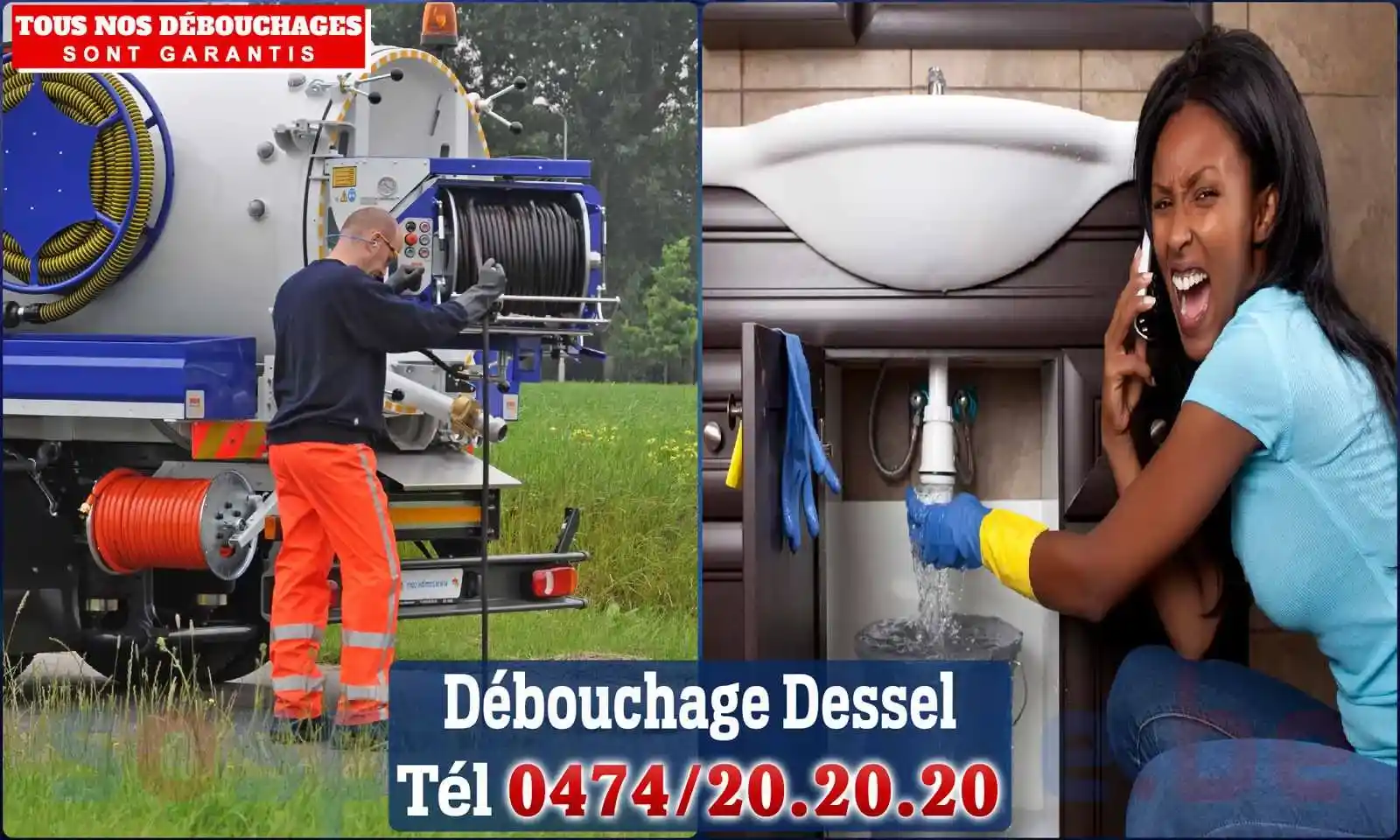 Débouchage canalisation Dessel - SOS Plomberie