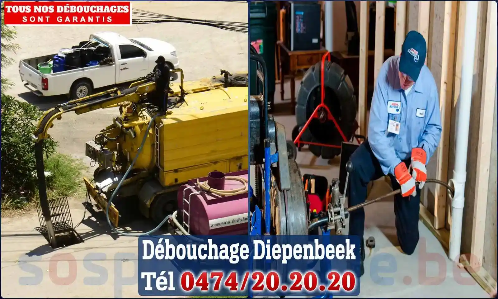 Débouchage canalisation Diepenbeek - SOS Plomberie
