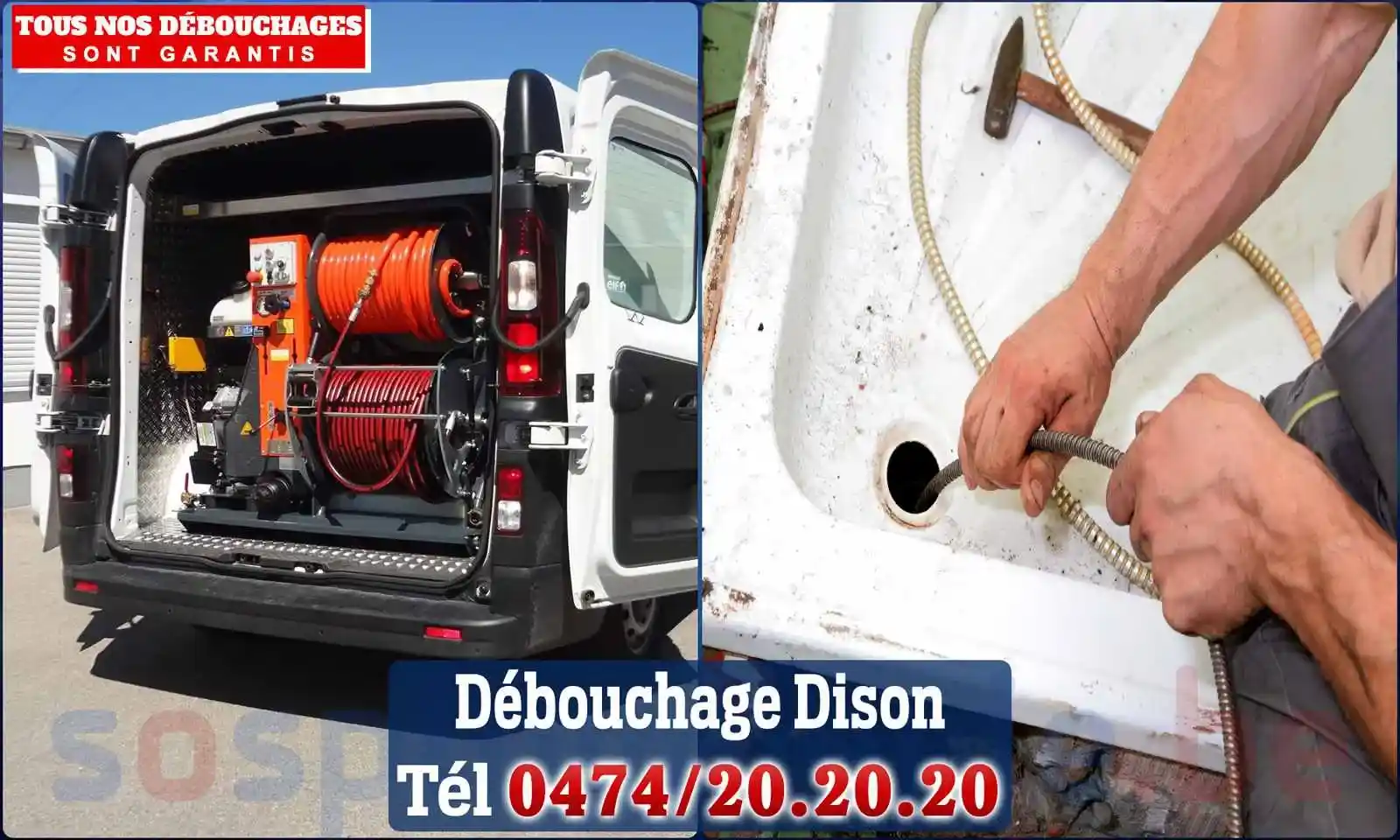 Débouchage canalisation Dison - SOS Plomberie