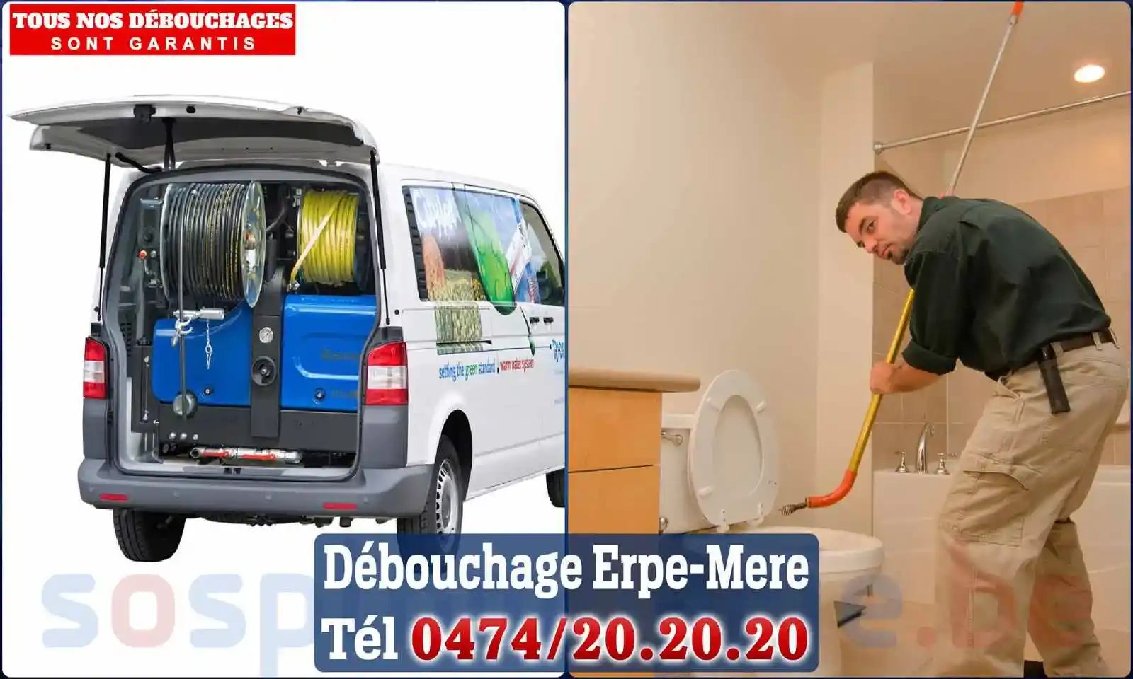 Débouchage canalisation Erpe-Mere - SOS Plomberie