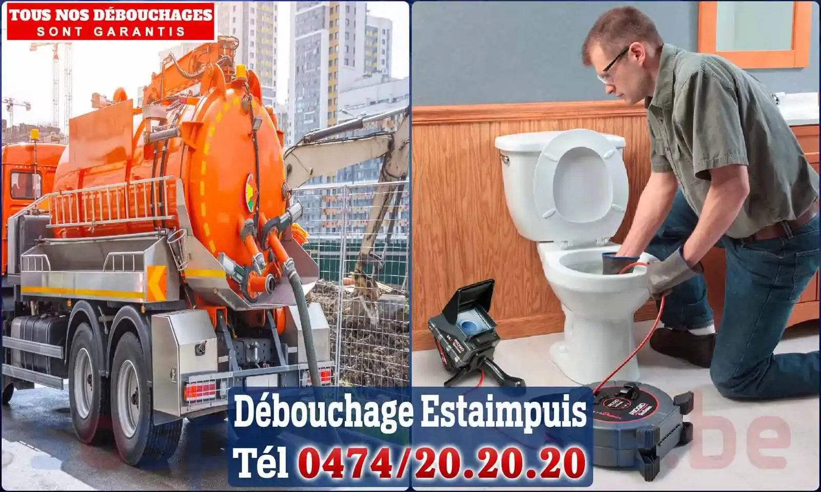 Débouchage canalisation Estaimpuis - SOS Plomberie