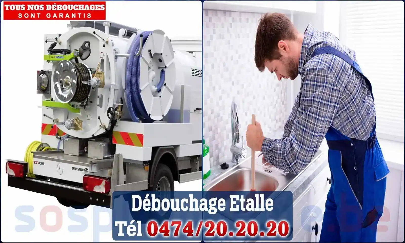 Débouchage canalisation Étalle - SOS Plomberie