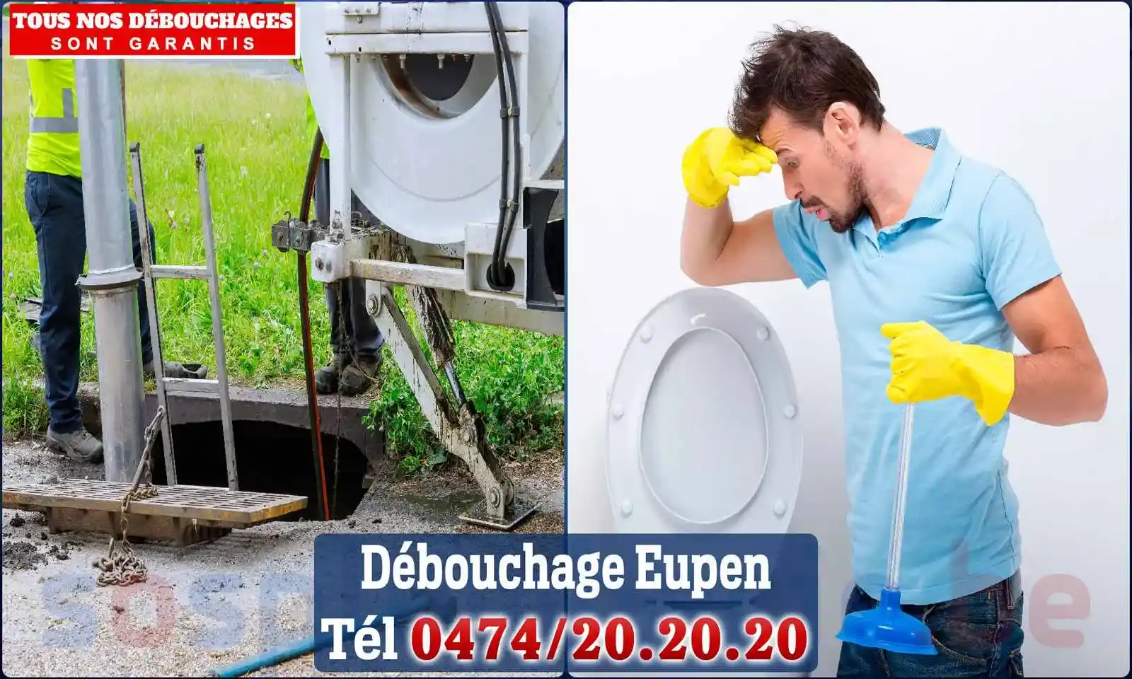 Débouchage canalisation Eupen - SOS Plomberie