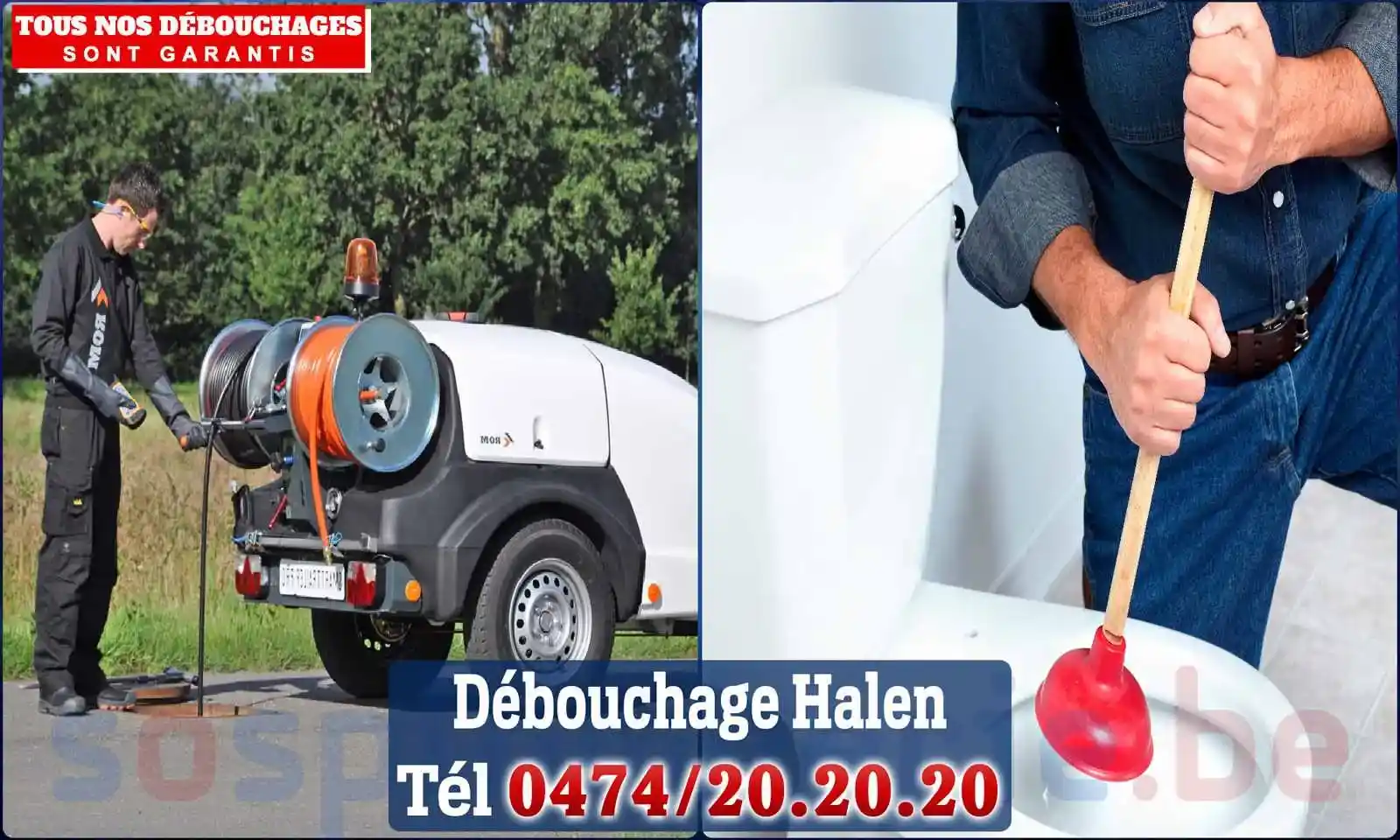 Débouchage canalisation Halen - SOS Plomberie