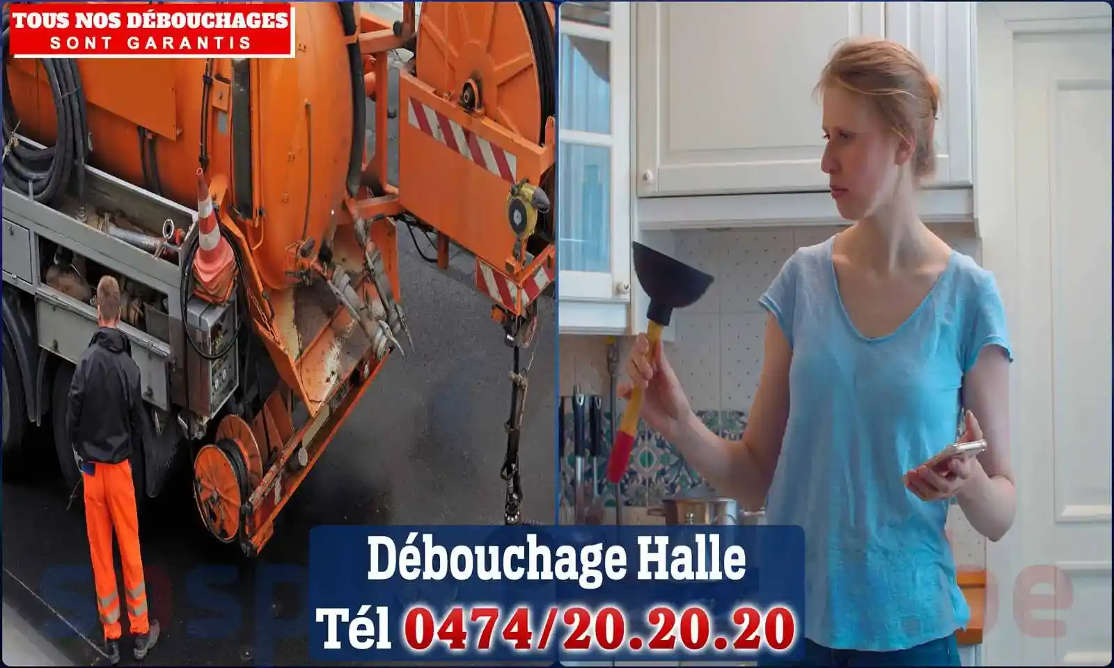 Débouchage canalisation Halle - SOS Plomberie