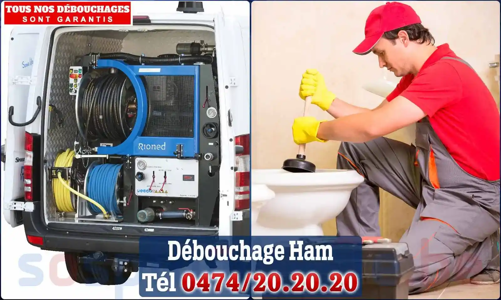 Débouchage canalisation Ham - SOS Plomberie