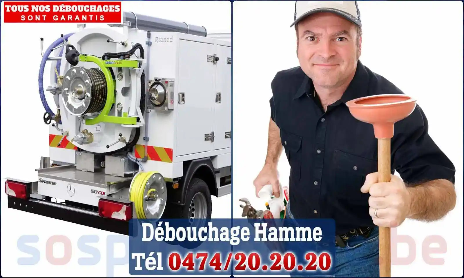 Débouchage canalisation Hamme - SOS Plomberie