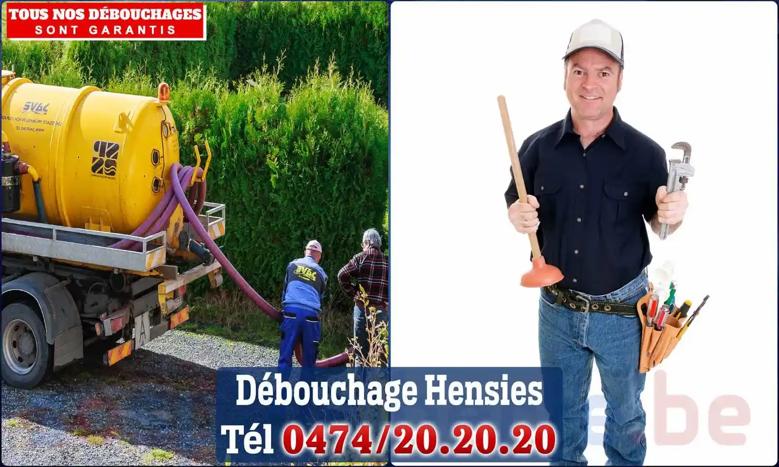 Débouchage canalisation Hensies - SOS Plomberie