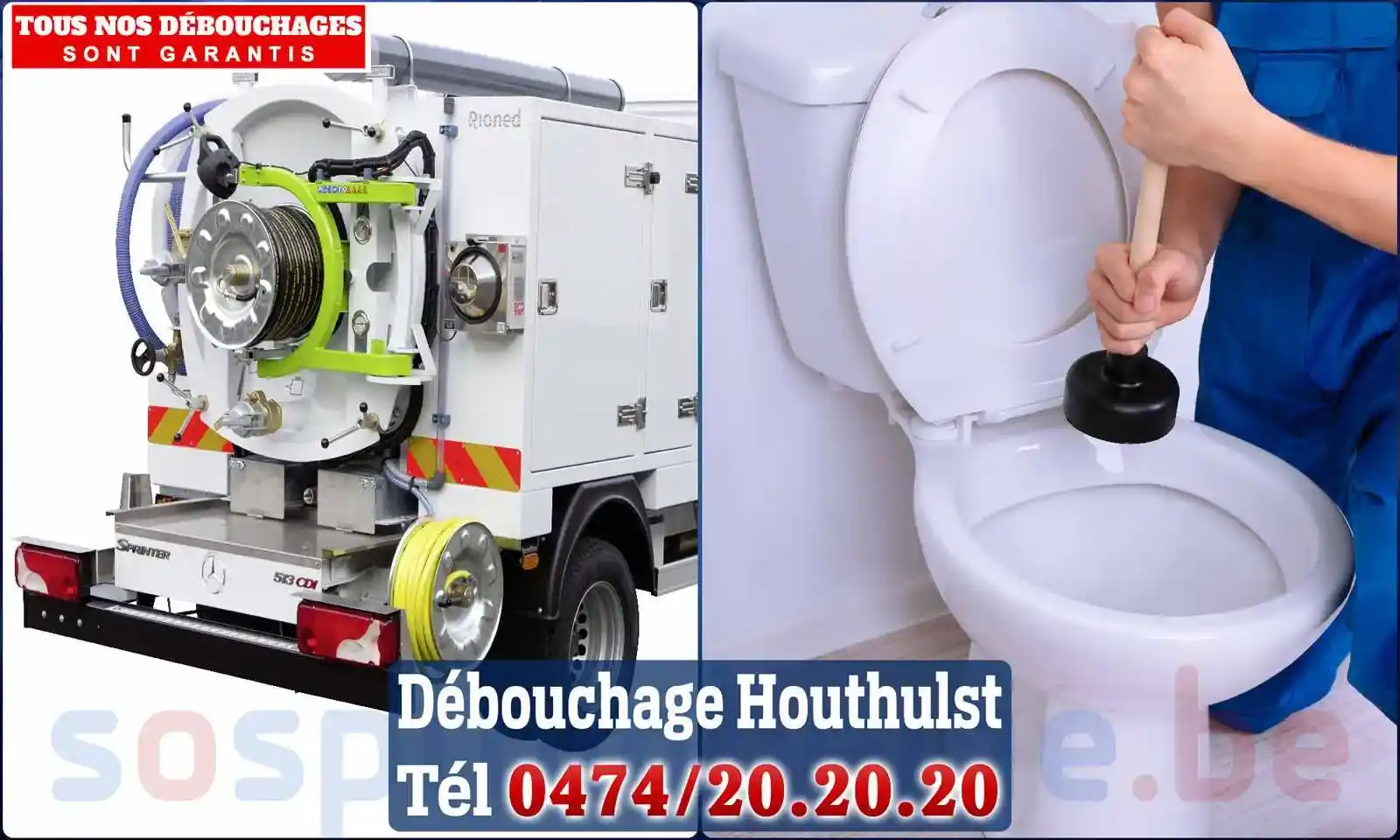 Débouchage canalisation Houthulst - SOS Plomberie