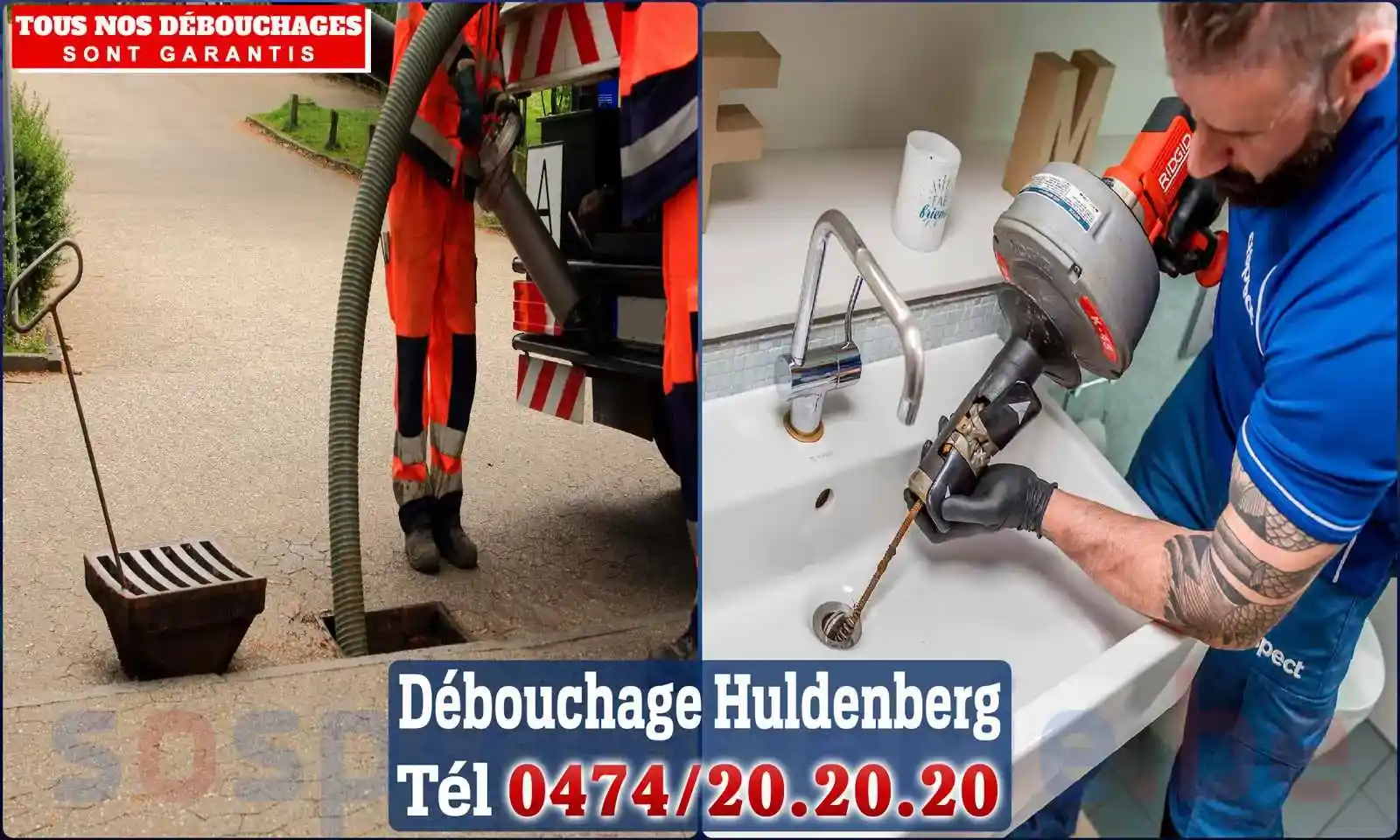 Débouchage canalisation Huldenberg - SOS Plomberie