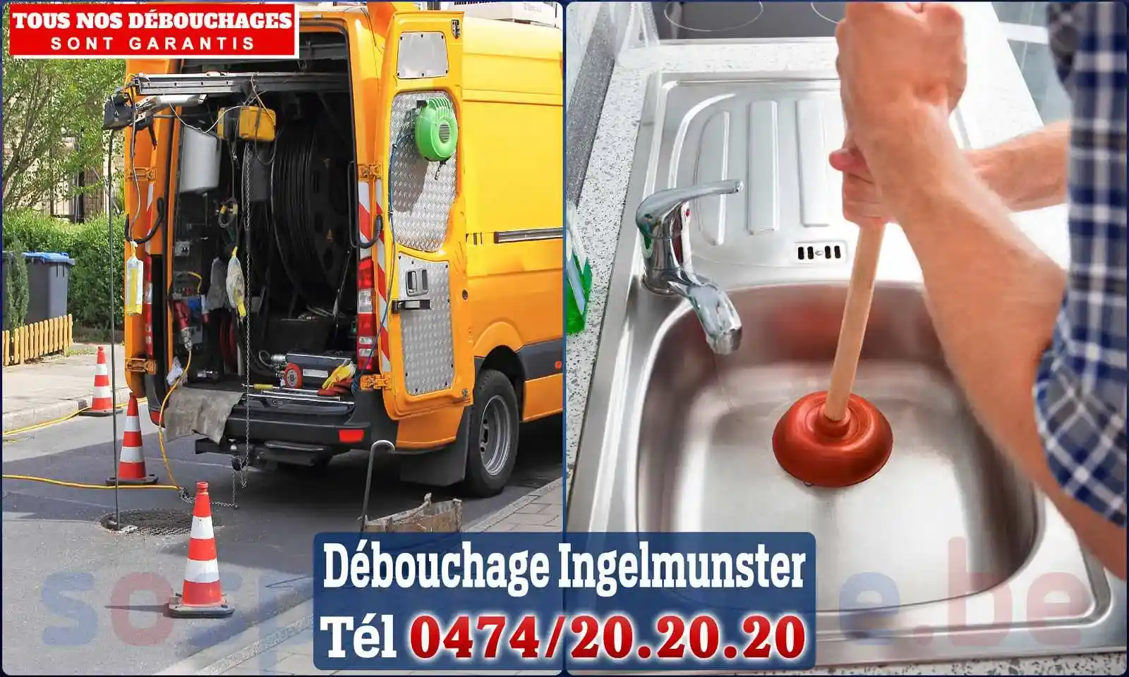 Débouchage canalisation Ingelmunster - SOS Plomberie