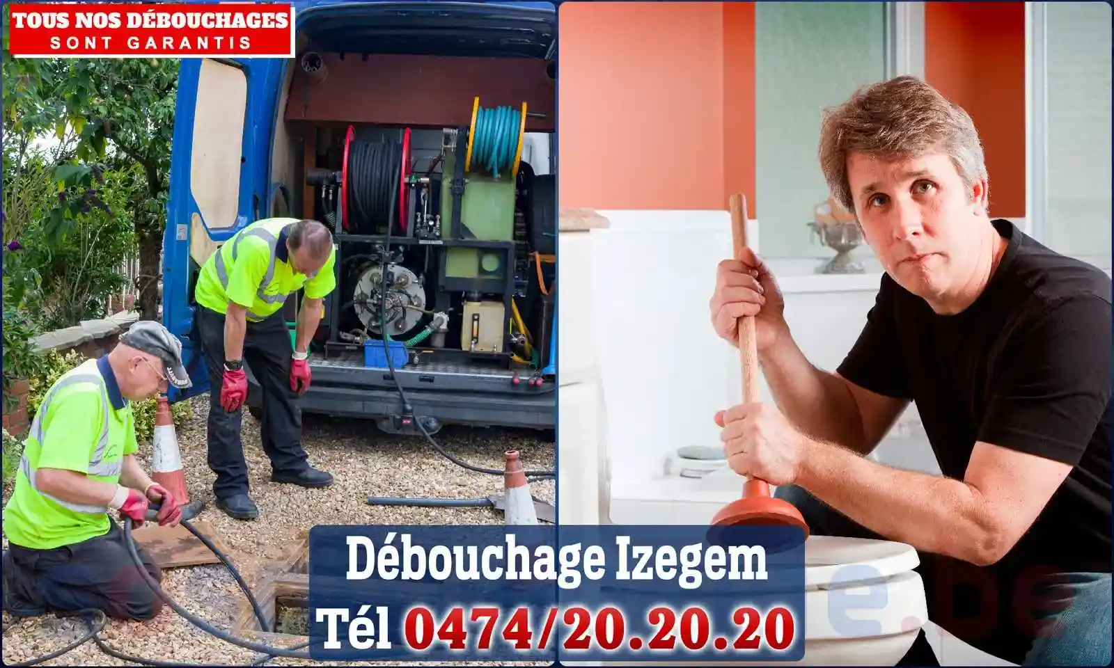 Débouchage canalisation Izegem - SOS Plomberie