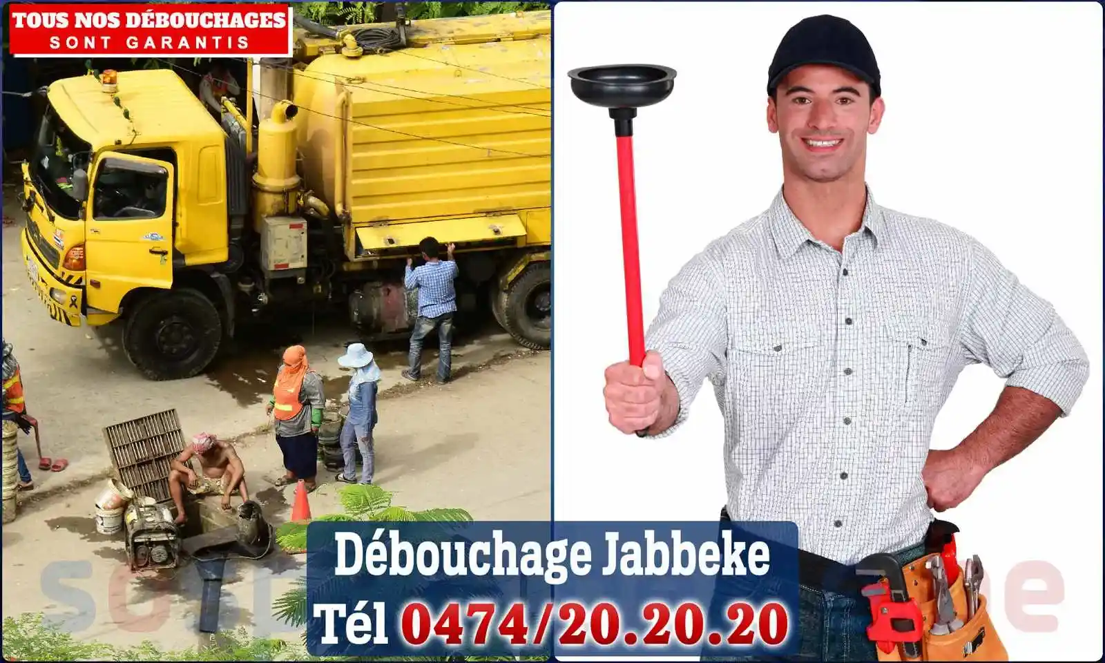 Débouchage canalisation Jabbeke - SOS Plomberie