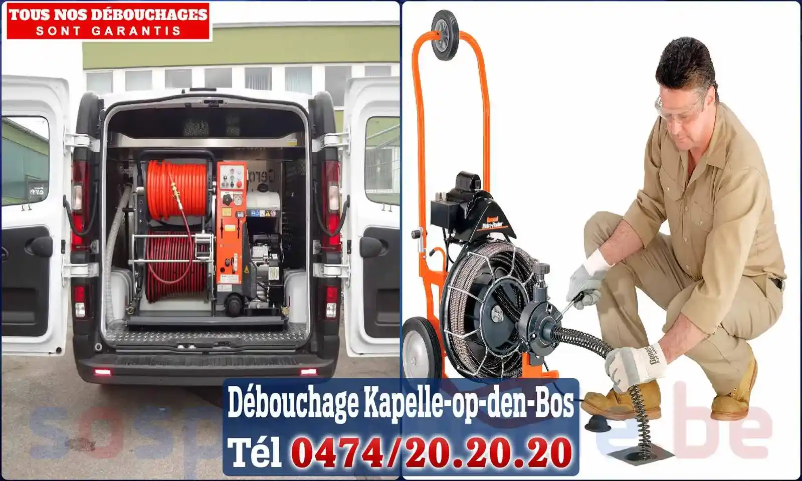 Débouchage canalisation Kapelle-op-den-Bos - SOS Plomberie