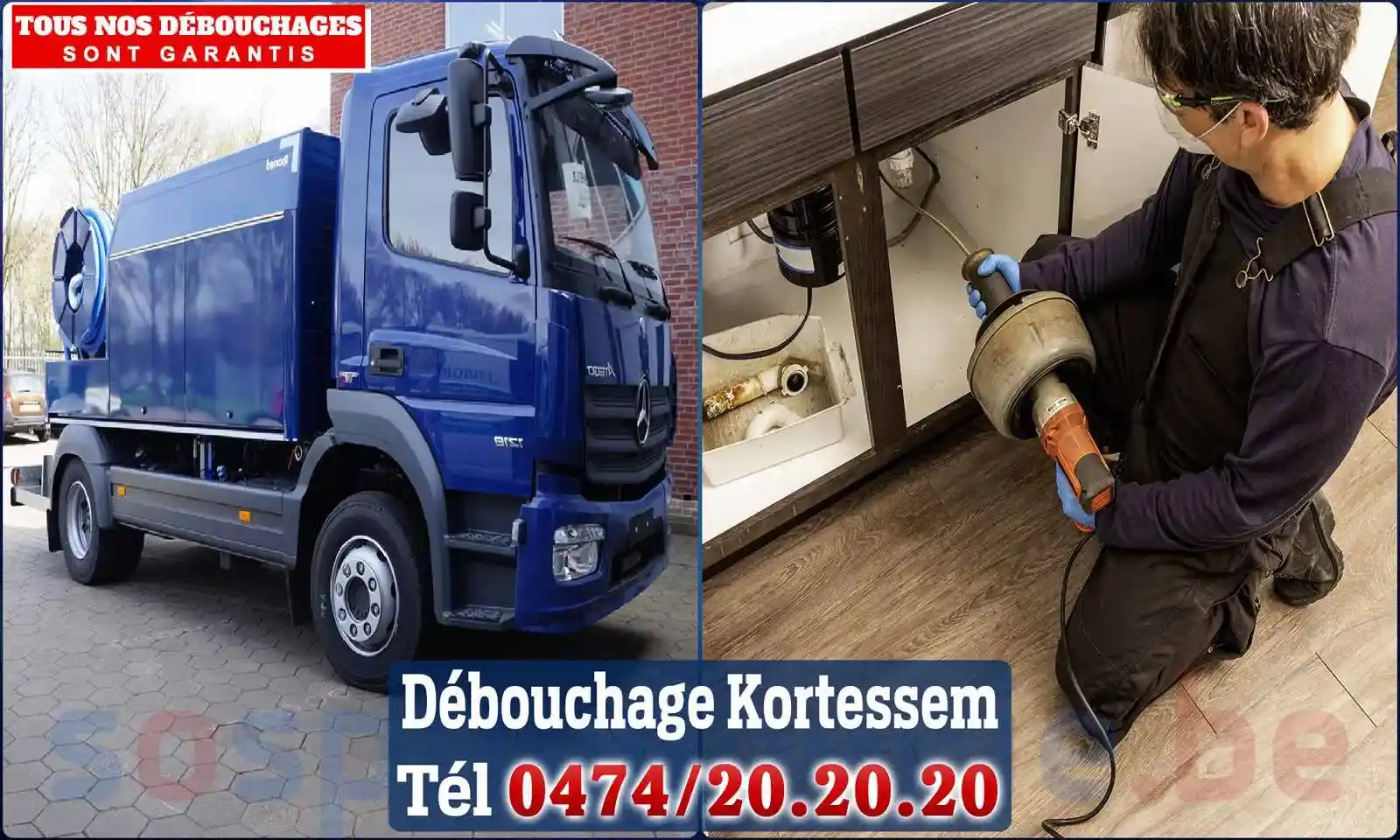 Débouchage canalisation Kortessem - SOS Plomberie