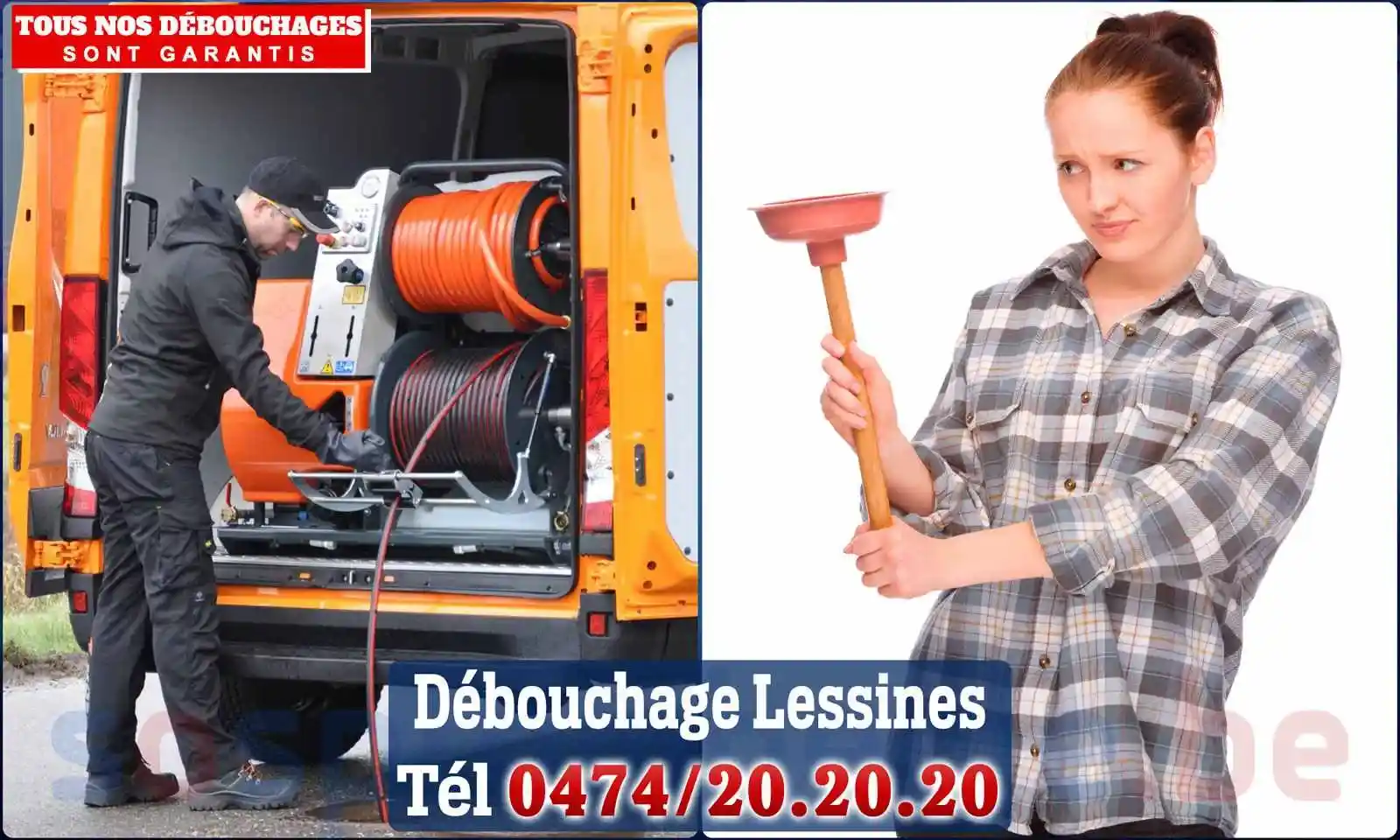 Débouchage canalisation Lessines - SOS Plomberie