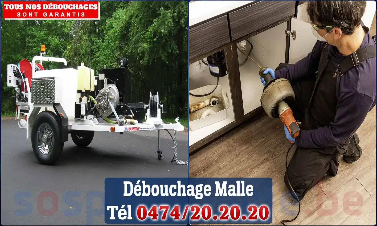 Débouchage canalisation Malle - SOS Plomberie