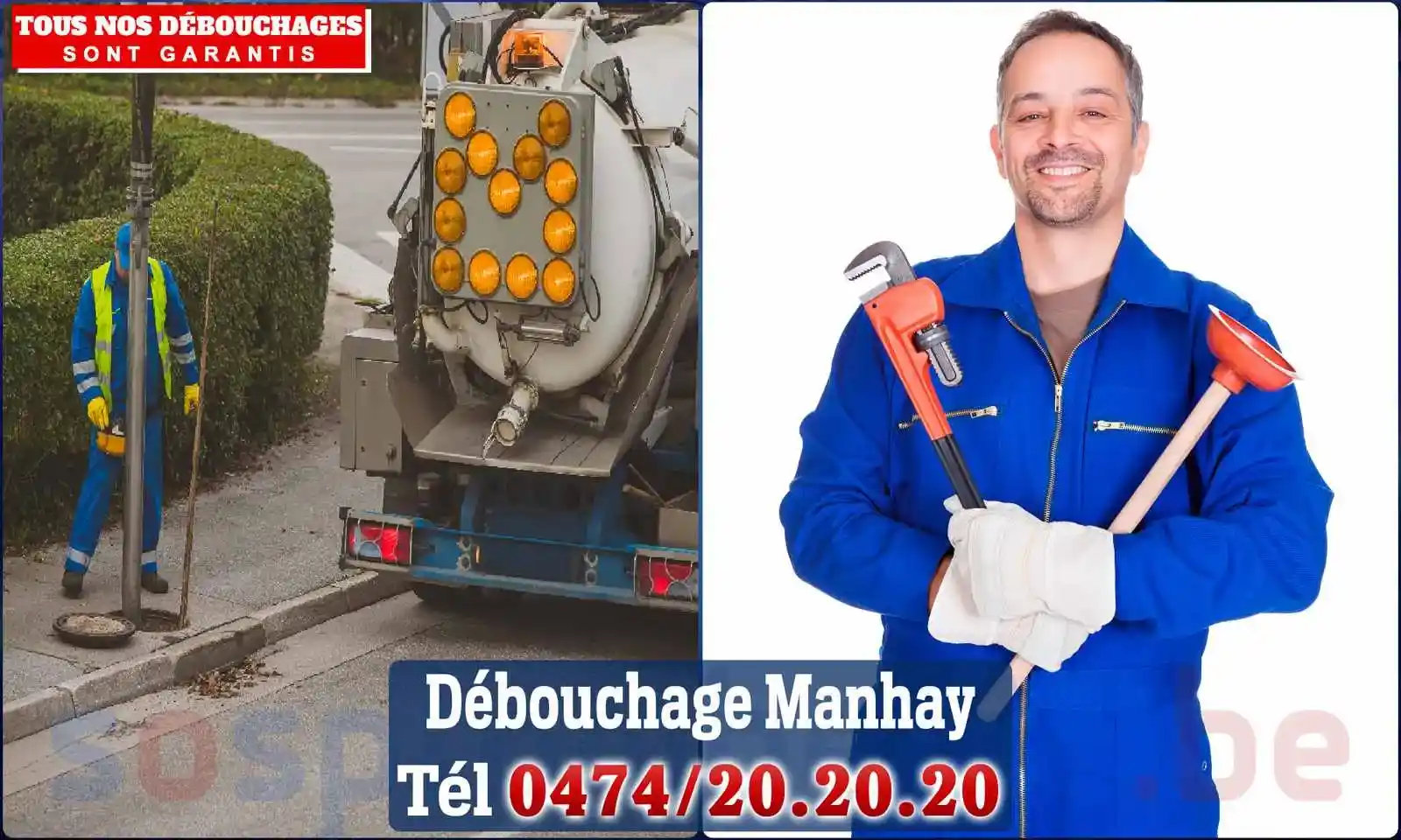 Débouchage canalisation Manhay - SOS Plomberie
