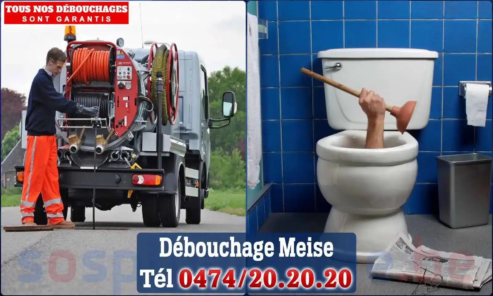 Débouchage canalisation Meise - SOS Plomberie