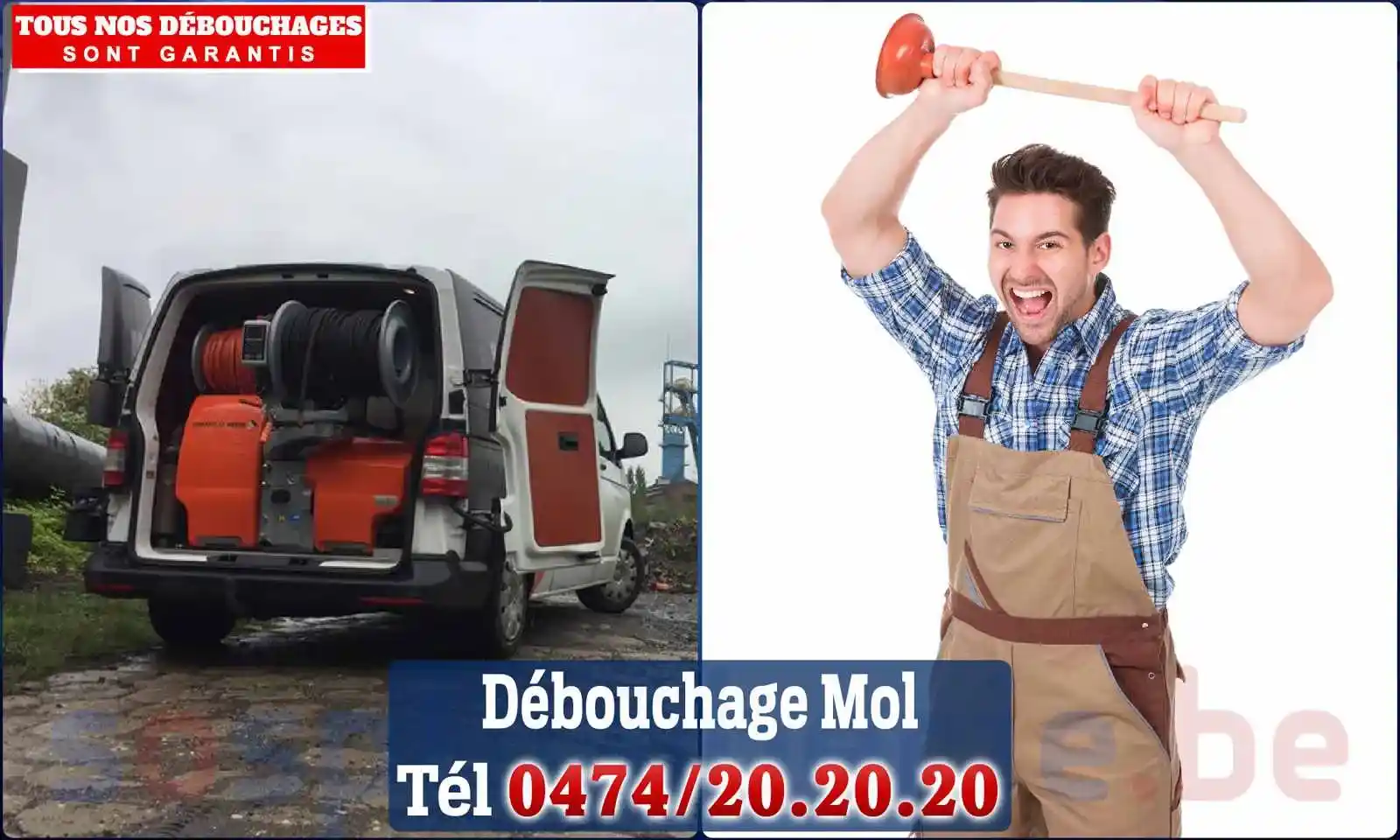 Débouchage canalisation Mol - SOS Plomberie