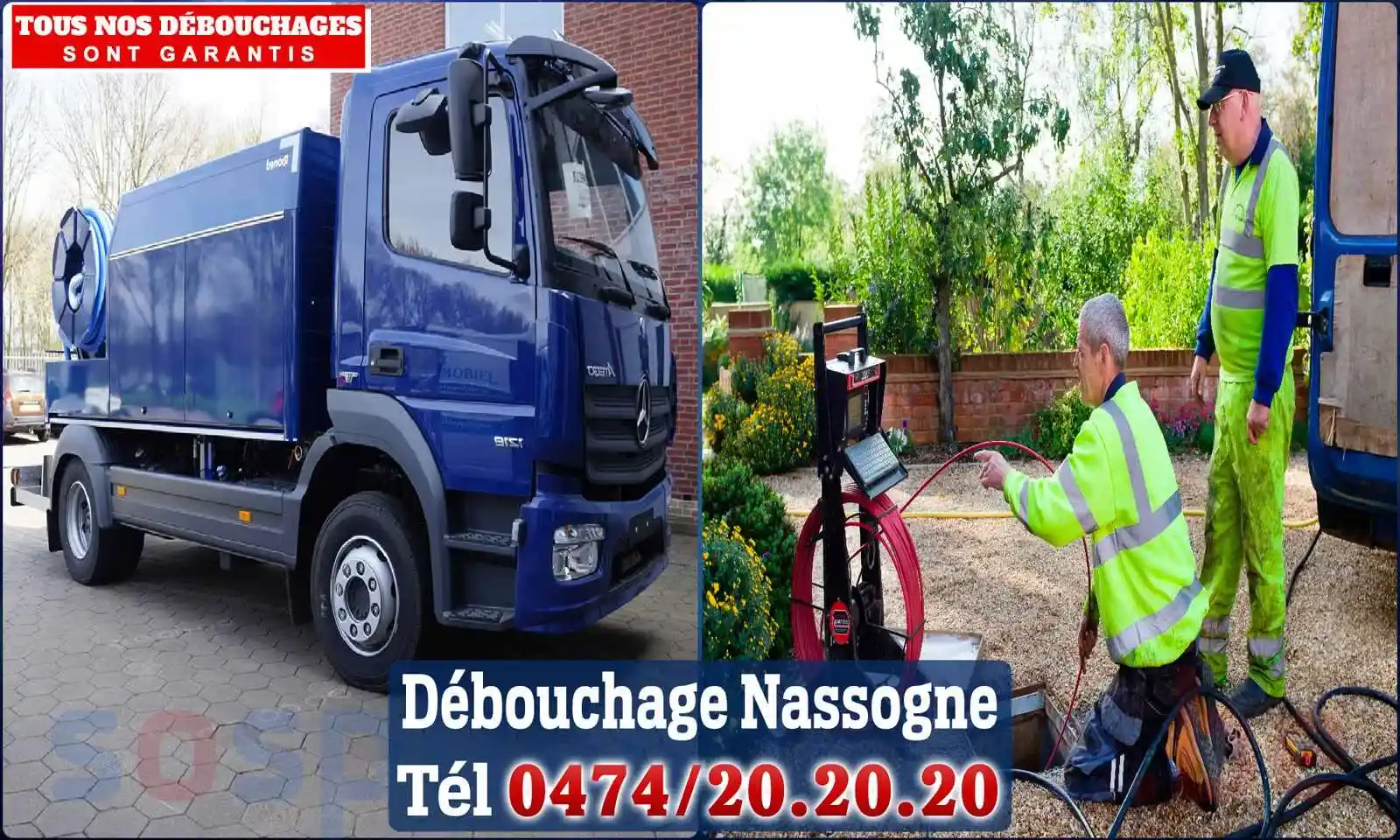 Débouchage canalisation Nassogne - SOS Plomberie