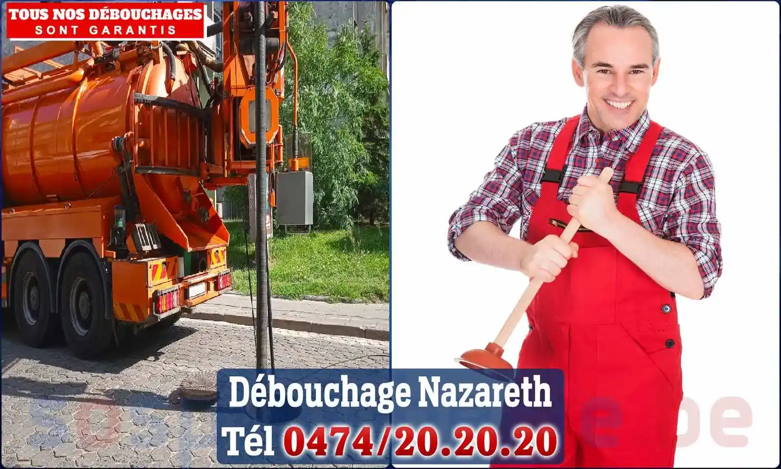 Débouchage canalisation Nazareth - SOS Plomberie