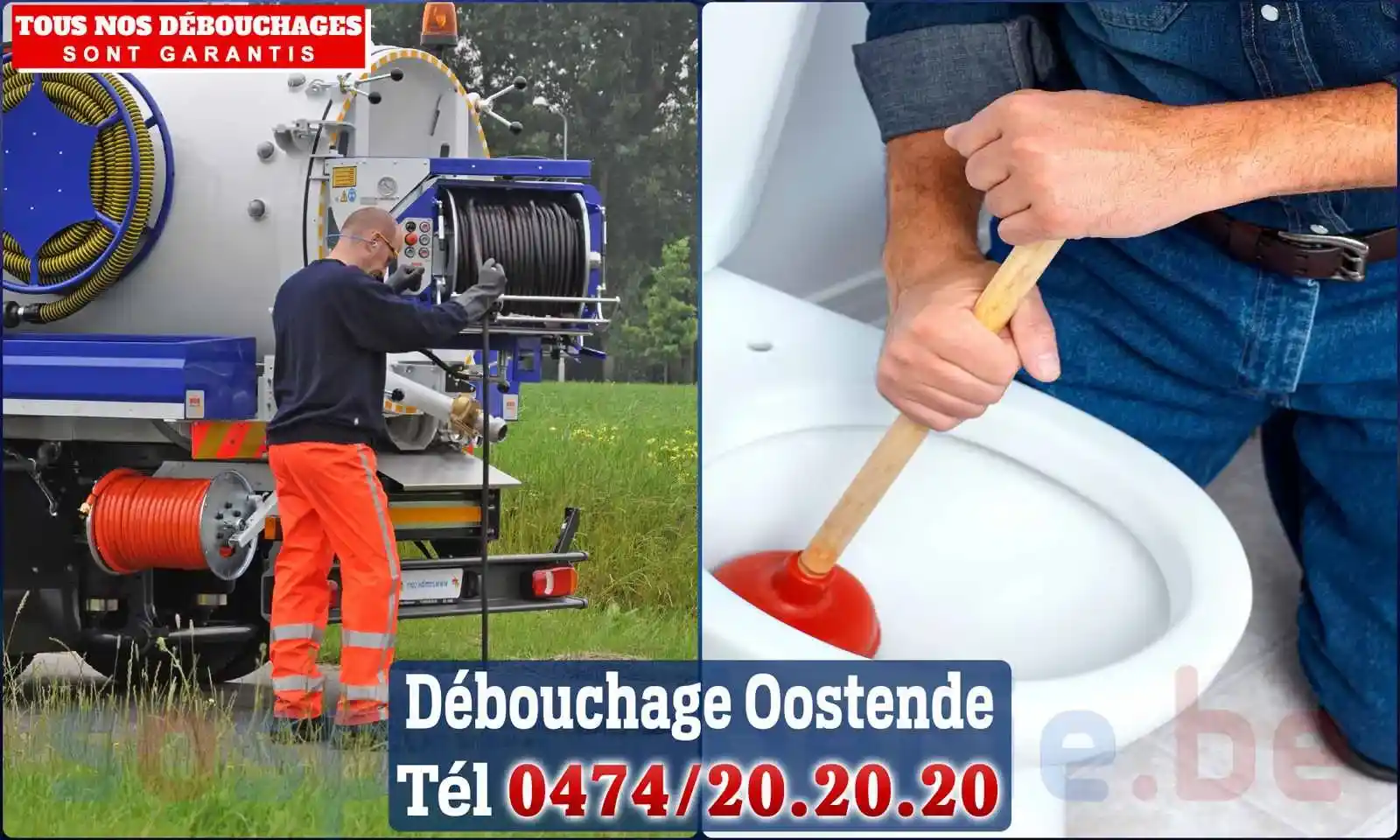 Débouchage canalisation Oostende - SOS Plomberie