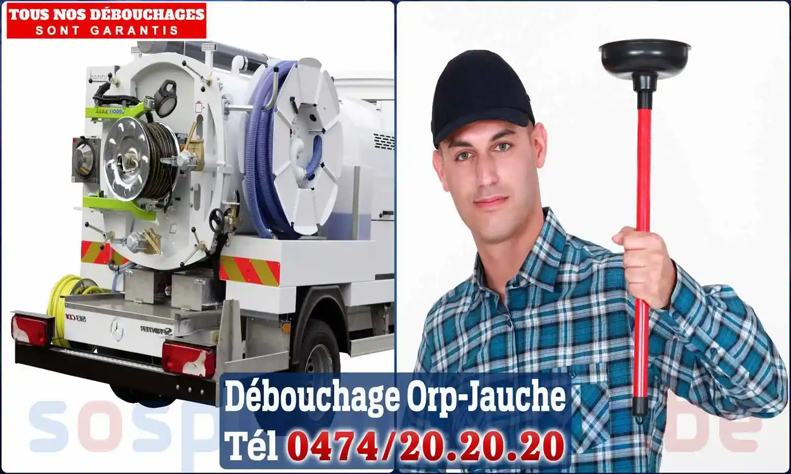 Débouchage canalisation Orp-Jauche - SOS Plomberie