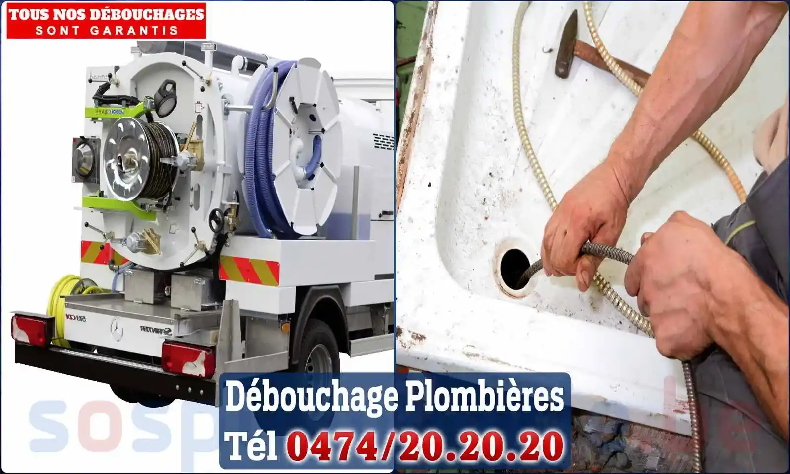 Débouchage canalisation Plombières - SOS Plomberie