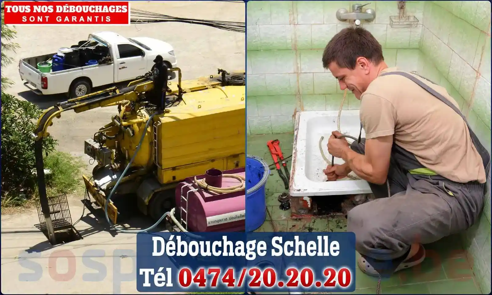 Débouchage canalisation Schelle - SOS Plomberie