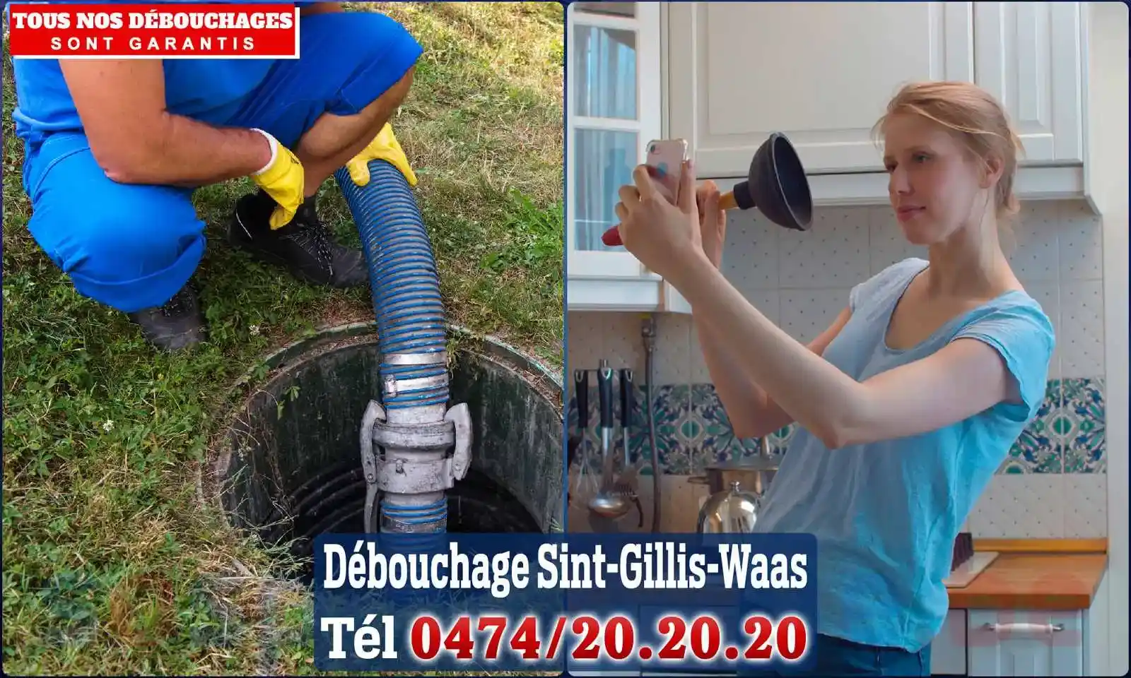 Débouchage canalisation Sint-Gillis-Waas - SOS Plomberie