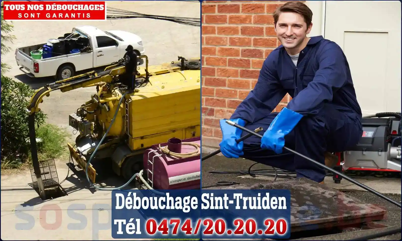 Débouchage canalisation Sint-Truiden - SOS Plomberie