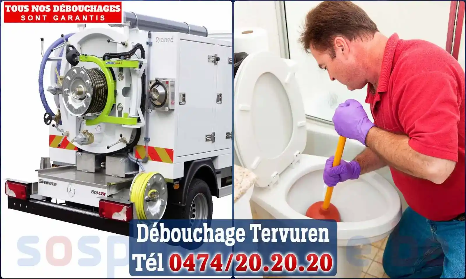 Débouchage canalisation Tervuren - SOS Plomberie