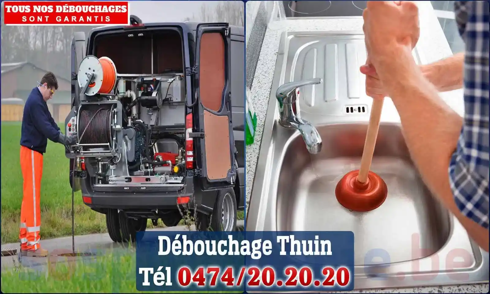 Débouchage canalisation Thuin - SOS Plomberie