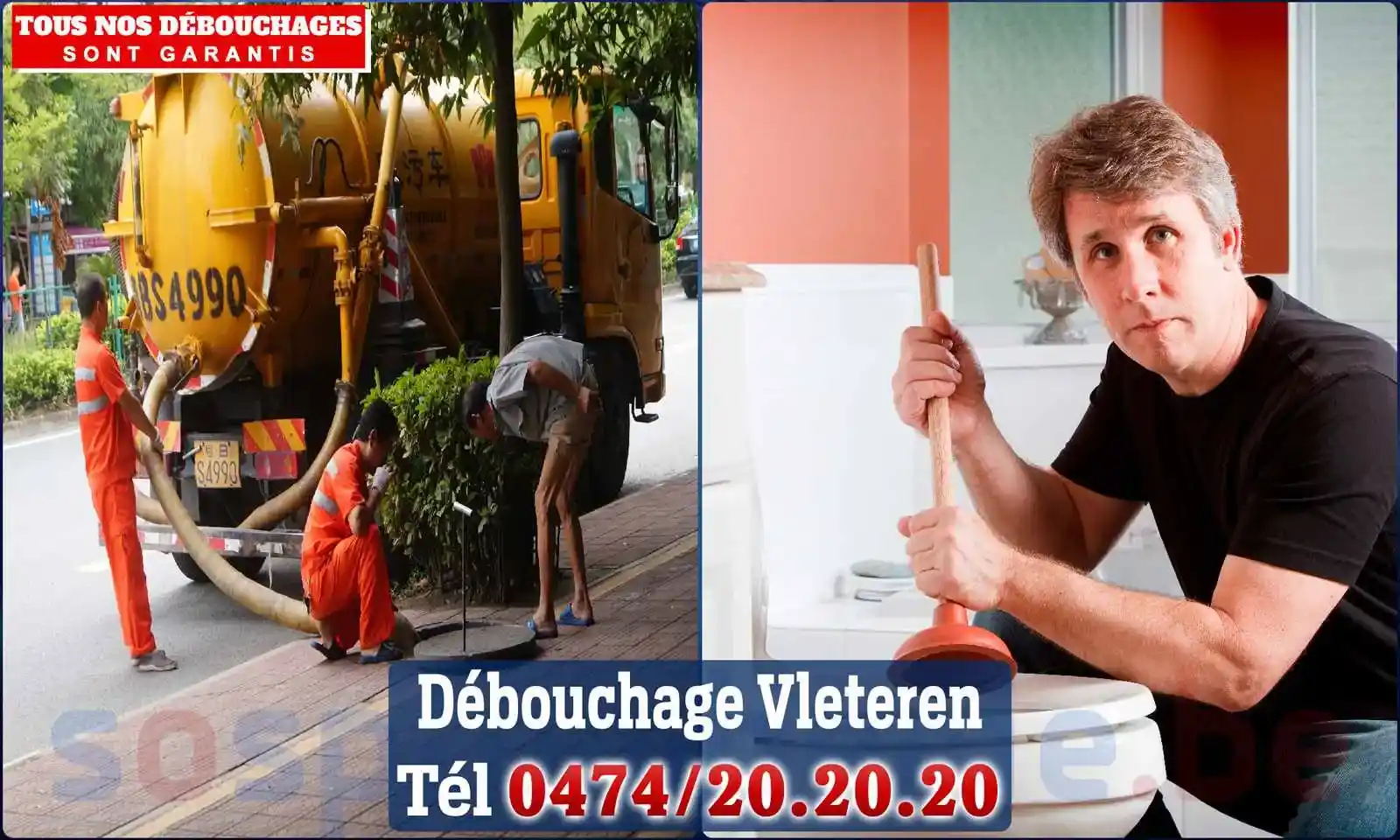 Débouchage canalisation Vleteren - SOS Plomberie