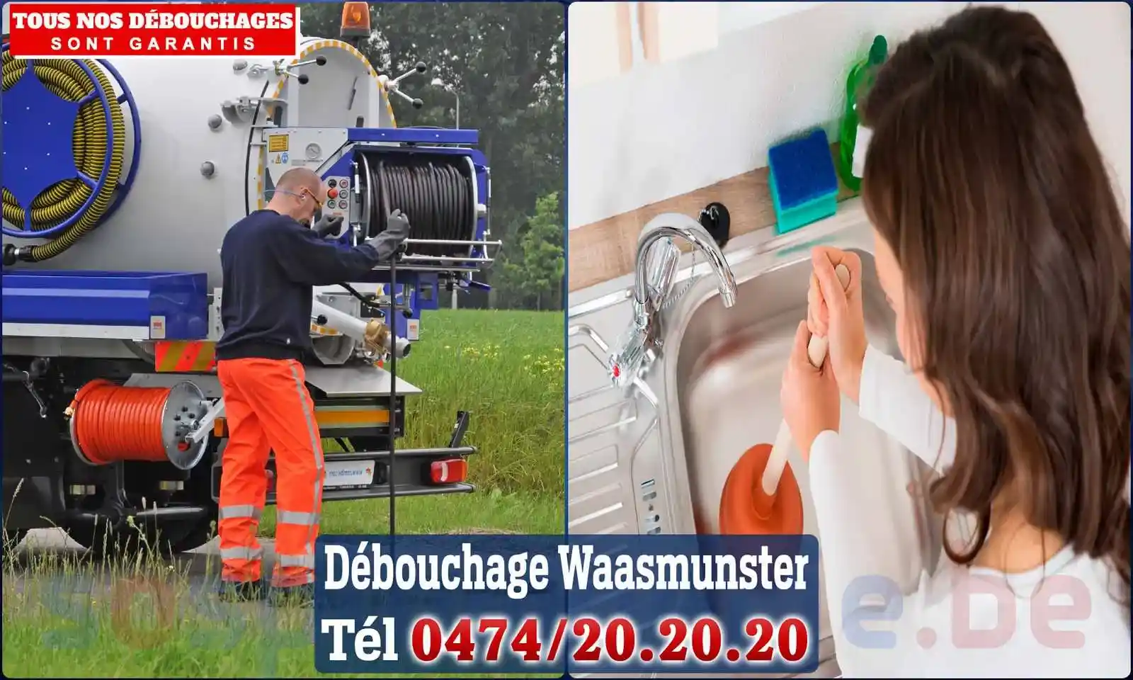 Débouchage canalisation Waasmunster - SOS Plomberie