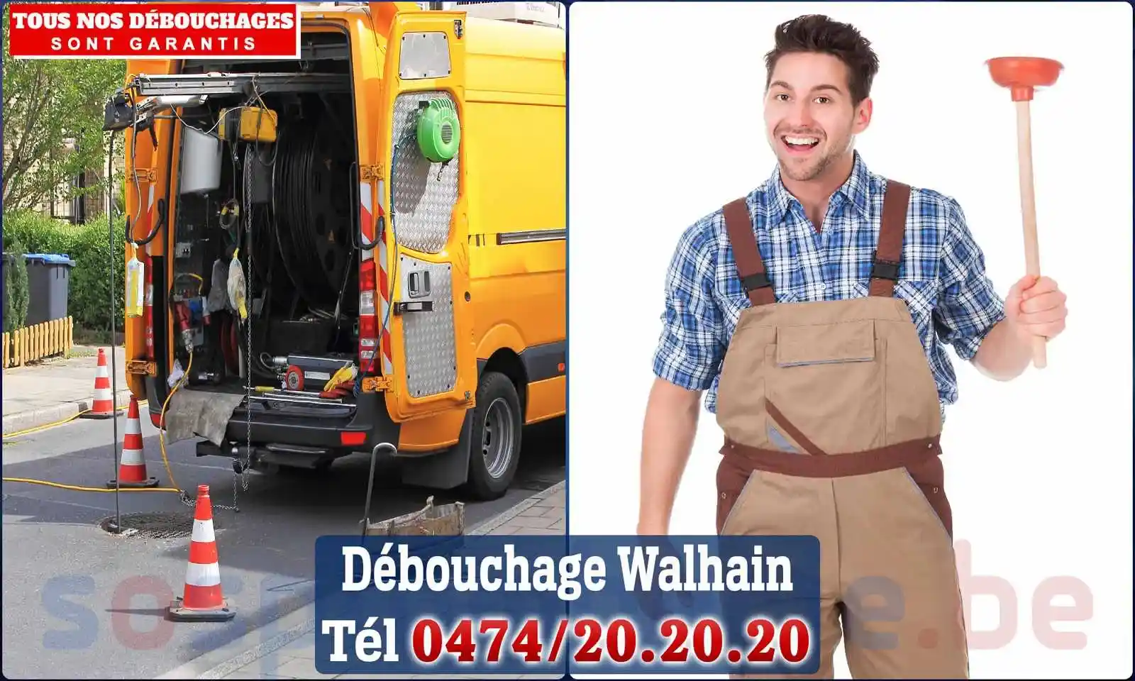 Débouchage canalisation Walhain - SOS Plomberie