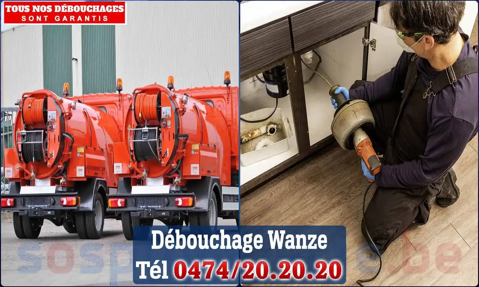 Débouchage canalisation Wanze - SOS Plomberie